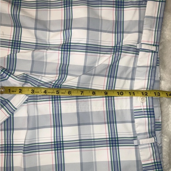 Pebble Beach Performance Shorts Mens Blue White Plaid Size 36 - Picture 11 of 12